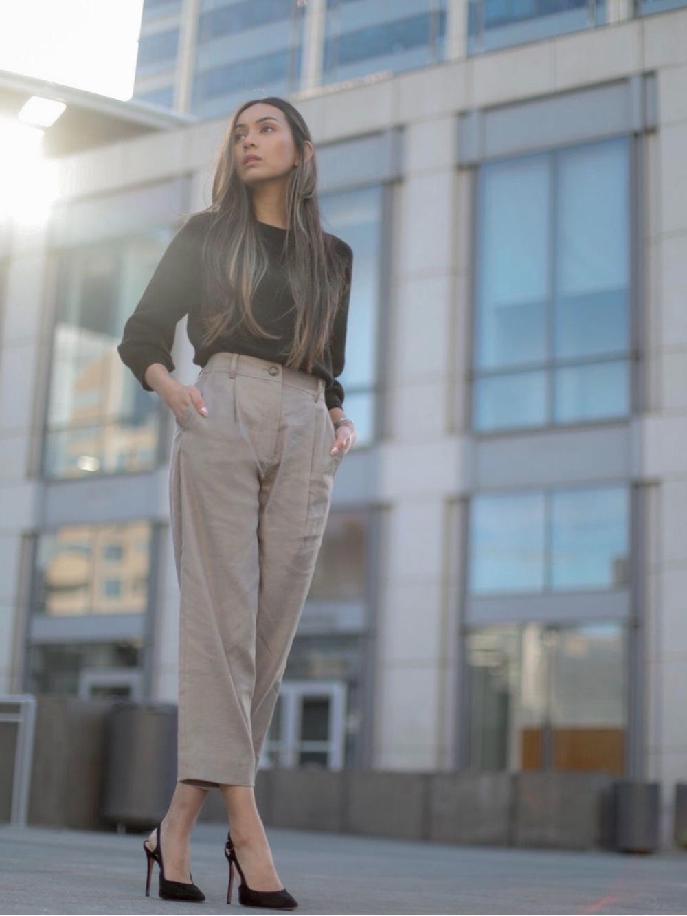 The Reset Pleated Cropped Trouser Pants Grey Size XS